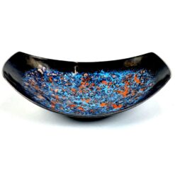 Vintažinis vokiškas VEB Juwel Görlitz metalinis emaliuotas dubenėlis 11x15x4,5 cm