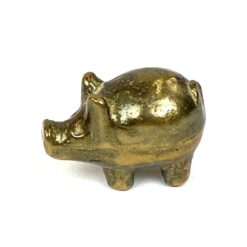 Miniatiūrinė žalvarinė paršelio statulėlė 1,5x3x2 cm