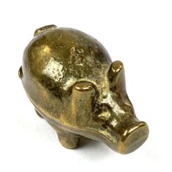 Miniatiūrinė žalvarinė paršelio statulėlė 1,5x3x2 cm
