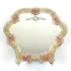 Vintažinis itališkas pakabinamas veidrodis Murano stiklo rėme 3,5x33x36 cm