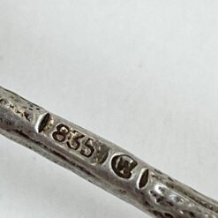 Sidabrinė 835 prabos Hildesheimer rožės rašto užkandžių šakutė 9x1x1,5 cm