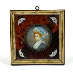 George Romney darbo Mrs Mary Robinson miniatiūrinė reprodukcija plastikiniame rėme su stiklu 0,9x9,2x9,2cm