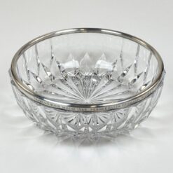 Krištolinis dubuo su Wilhelm Theodor Binder 835 prabos sidabriniu apvadu 21,5x21,5x8 cm