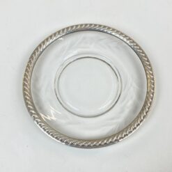 La Pierre raižyto stiklo lėkštutė su 925 prabos sidabro apvadu 15x15x2 cm