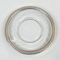 La Pierre raižyto stiklo lėkštutė su 925 prabos sidabro apvadu 15x15x2 cm