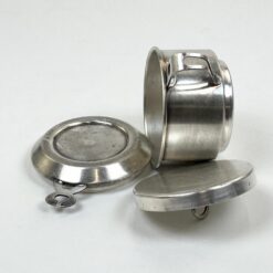 Art Deco laikotarpio sidabruoto metalo kavinukas – kavos filtras 9x14x6,5 cm