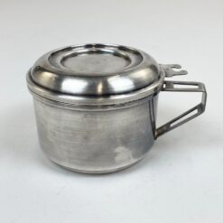 Art Deco laikotarpio sidabruoto metalo kavinukas – kavos filtras 9x13x6,5 cm