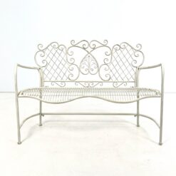 Provanso stiliaus metalinis sodo suoliukas 49x130x90 cm, 45 cm