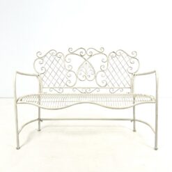 Provanso stiliaus metalinis sodo suoliukas 49x130x90 cm, 45 cm