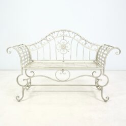Provanso stiliaus metalinis sodo suoliukas 54,5x144x97 cm, 48 cm