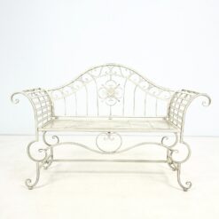 Provanso stiliaus metalinis sodo suoliukas 54,5x144x97 cm, 48 cm