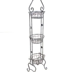 Metalinė sodo lentyna gėlių vazonams „Krepšelis” 26x31x126 cm