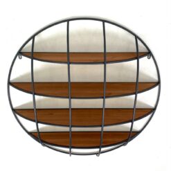 Industrinio stiliaus, pakabinama lentyna su metaliniu rėmu 21x90,5x90,5 cm