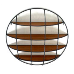 Industrinio stiliaus, pakabinama lentyna su metaliniu rėmu 21×90,5×90,5 cm