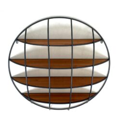 Industrinio stiliaus, pakabinama lentyna su metaliniu rėmu 21×90,5×90,5 cm