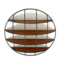 Industrinio stiliaus, pakabinama lentyna su metaliniu rėmu 21×90,5×90,5 cm