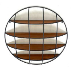 Industrinio stiliaus, pakabinama lentyna su metaliniu rėmu 21×90,5×90,5 cm