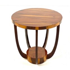 Art deco stiliaus medinis, apvalus staliukas 60x60x61 cm