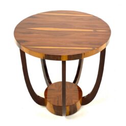 Art deco stiliaus medinis, apvalus staliukas 60x60x61 cm