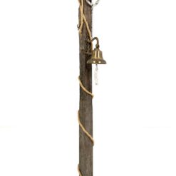 Jūrinio stiliaus pastatoma kabykla su žalvariniu varpu 30x23x145 cm