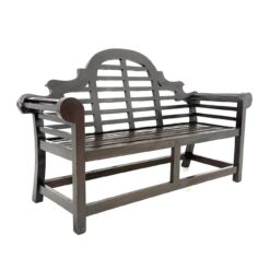 Medinis angliško Lutyens stiliaus sodo suolas su atlošu ir porankiais 65x167,5x104,5 cm, 44 cm