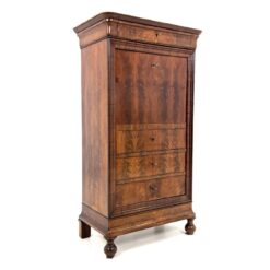 Senovinis Biedermeier stiliaus raudonmedžio sekreteras akmeniniu stalviršiumi 52x89x162 cm