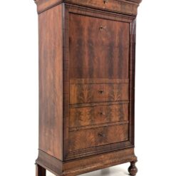 Senovinis Biedermeier stiliaus raudonmedžio sekreteras akmeniniu stalviršiumi 52x89x162 cm