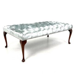 Chippendale stiliaus pufas su mėtinės spalvos veliūru 83x141x151 cm