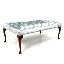 Chippendale stiliaus pufas su mėtinės spalvos veliūru 83x141x151 cm