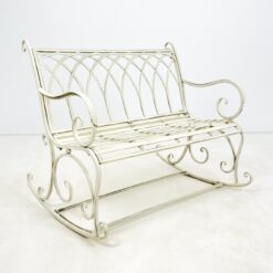 Provanso stiliaus supamas metalinis sodo suoliukas 81x110x93 cm, 46 cm