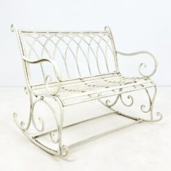 Provanso stiliaus supamas metalinis sodo suoliukas 81x110x93 cm, 46 cm