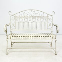 Provanso stiliaus sulankstomas metalinis sodo suoliukas 59x118x100 cm, 44 cm