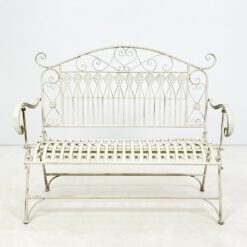 Provanso stiliaus sulankstomas metalinis sodo suoliukas 59x118x100 cm, 44 cm
