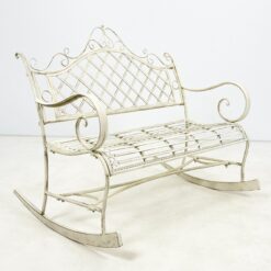 Provanso stiliaus supamas metalinis sodo suoliukas 85x116x99 cm, 46 cm