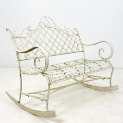 Provanso stiliaus supamas metalinis sodo suoliukas 85x116x99 cm, 46 cm
