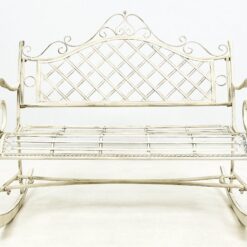 Provanso stiliaus supamas metalinis sodo suoliukas 85x116x99 cm, 46 cm