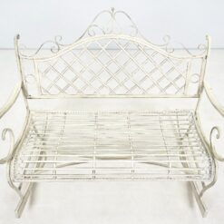 Provanso stiliaus supamas metalinis sodo suoliukas 85x116x99 cm, 46 cm