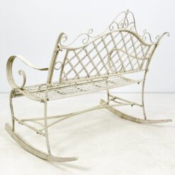 Provanso stiliaus supamas metalinis sodo suoliukas 85x116x99 cm, 46 cm
