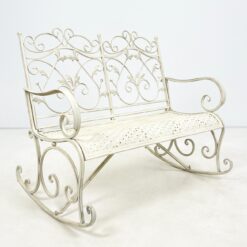Provanso stiliaus supamas metalinis sodo suoliukas 82x119x99 cm, 49 cm