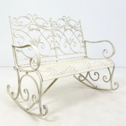 Provanso stiliaus supamas metalinis sodo suoliukas 82x119x99 cm, 49 cm