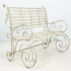Provanso stiliaus metalinis sodo suoliukas 74x107x99 cm, 46 cm