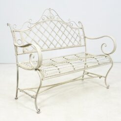 Provanso stiliaus metalinis sodo suoliukas 63x117x103 cm, 44 cm