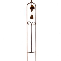 Įsmeigiama sendinto metalo sodo dekoracija su varpeliu 8x16x122,5 cm