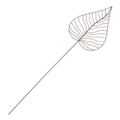 Įsmeigiama sendinto metalo sodo dekoracija „Augalo lapas” 0,5x38x140 cm