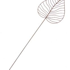 Įsmeigiama sendinto metalo sodo dekoracija „Augalo lapas” 0,5x38x140 cm