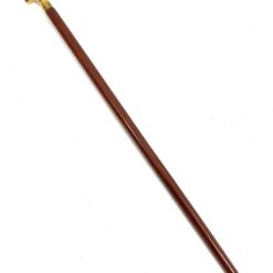 Raudonmedžio vaikščiojimo lazda su žalvarine rankena – liūto galva 5x4x93,5 cm