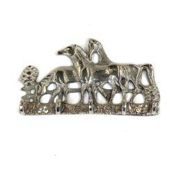 Sieninė metalinė penkių kabliukų kabykla „Žirgai” 3x15,5x9 cm