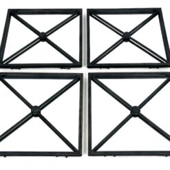 Kvadratinis sieninis veidrodis metaliniame rėme 4x46x46 cm