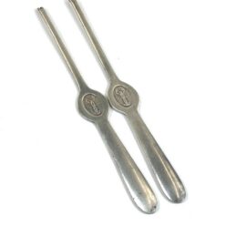 Sidabruoto metalo šakutės omarams valgyti 2 vnt. komplektas 19,5×2,2×0,5 cm