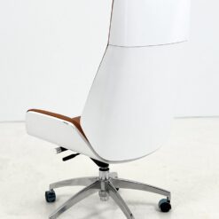 360° sukama, reguliuojamo aukščio, medinio rėmo darbo kėdė su eko oda 63x63x110 cm, 45 cm
